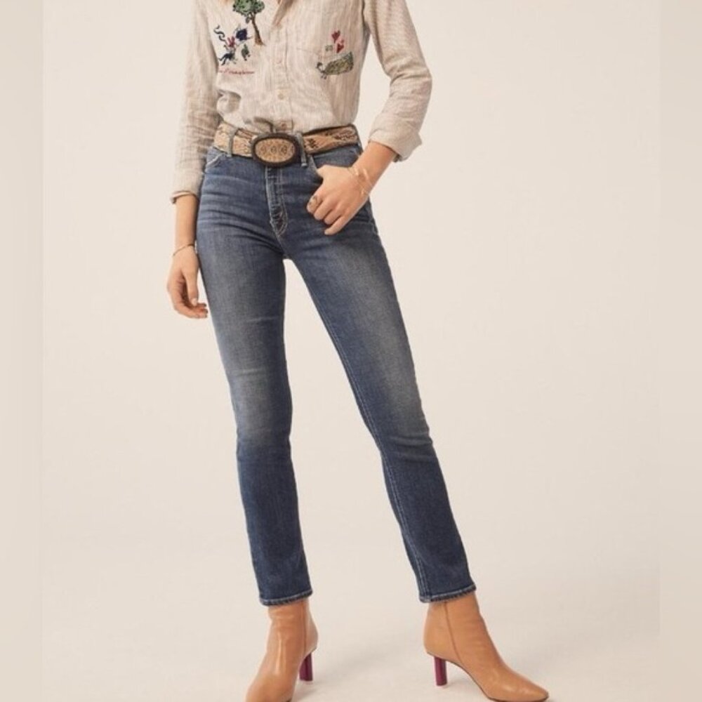 MOTHER High Waisted Looker Ankle Crop Jeans